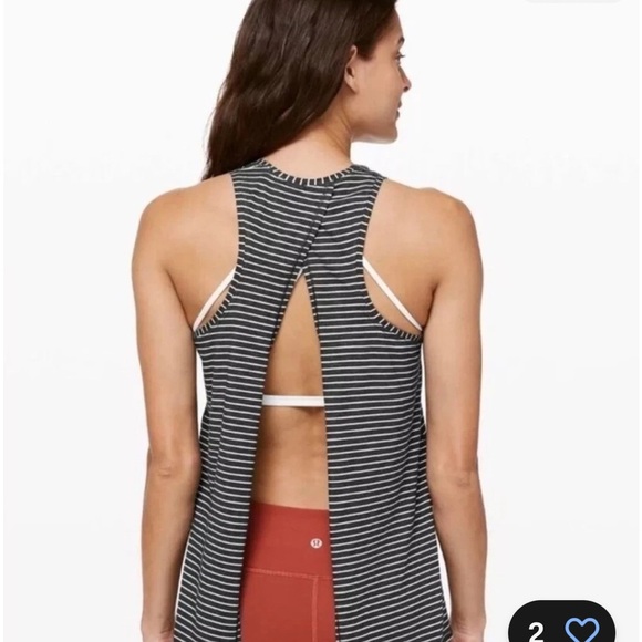 Lululemon All Tied Up Tank Grey and White Striped Size Unknown (xsmall or small) - Picture 6 of 7